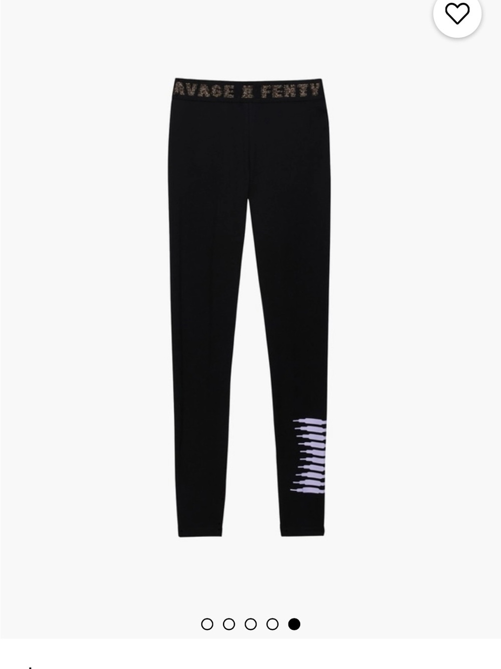 Savage X Fenty Black Leggings with Lavender Graphic